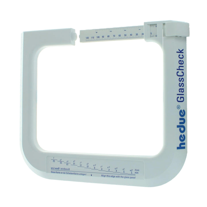 hedue® GlassCheck - Glasdickenmesser, Dickenlehre zur Messung der Glasstärke von Scheiben & Isolierv