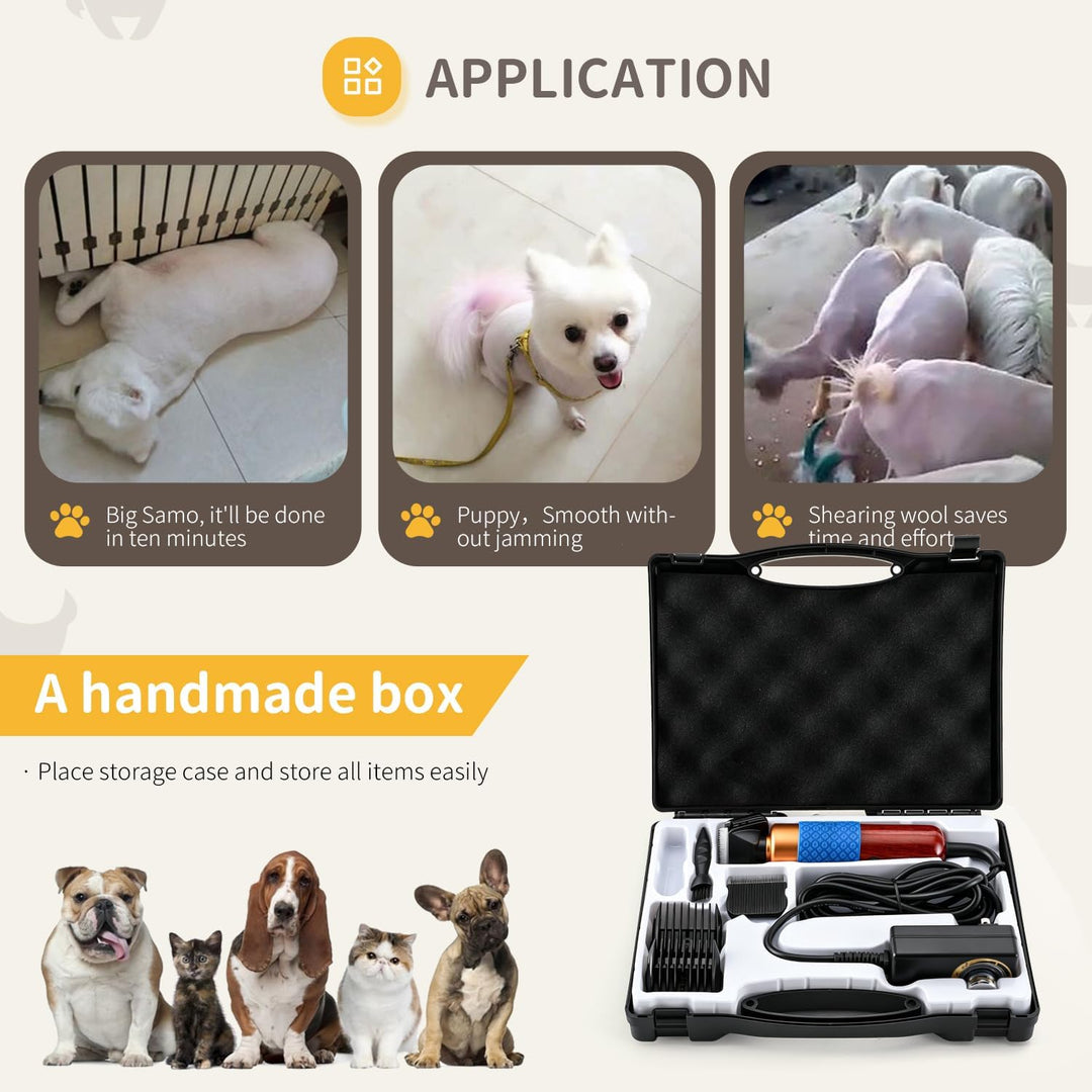 CGOLDENWALL 200W Hundeschermaschine Leise Profi Hund Katze Tierhaarschneider mit 3m Kabel, einstellb