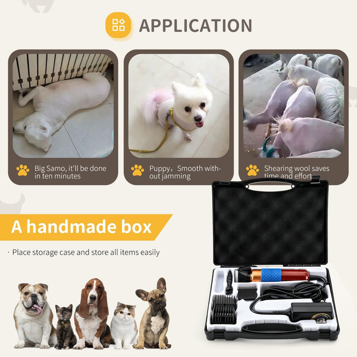 CGOLDENWALL 200W Hundeschermaschine Leise Profi Hund Katze Tierhaarschneider mit 3m Kabel, einstellb