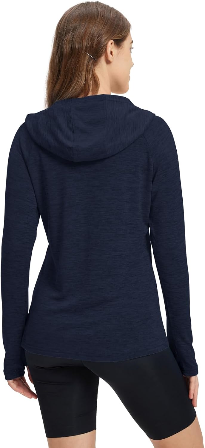 donhobo Damen Sport Shirt Langarm Laufshirt UPF 50+ UV Schutz Schnelltrocknend Pullover Sweatshirts