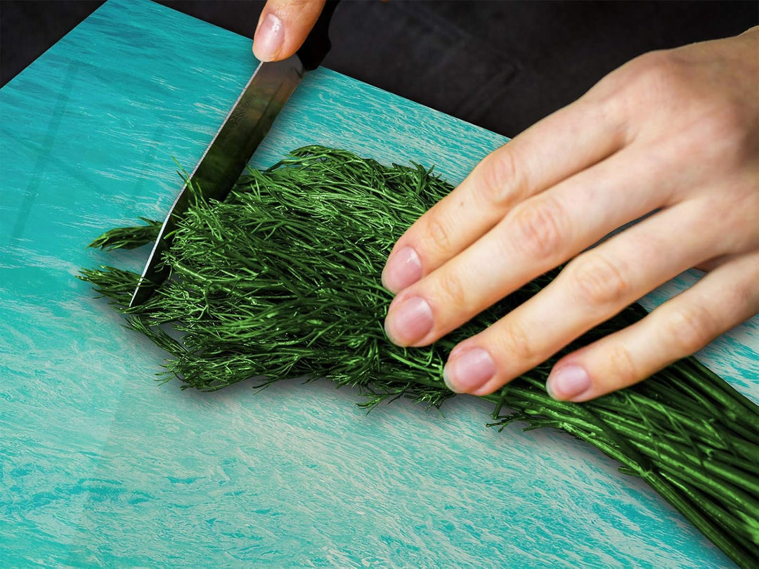 Küchenbrett aus Hartglas und Induktionskochplattenabdeckung – Schneideplatten SINGLE mit 60 x 52 cm
