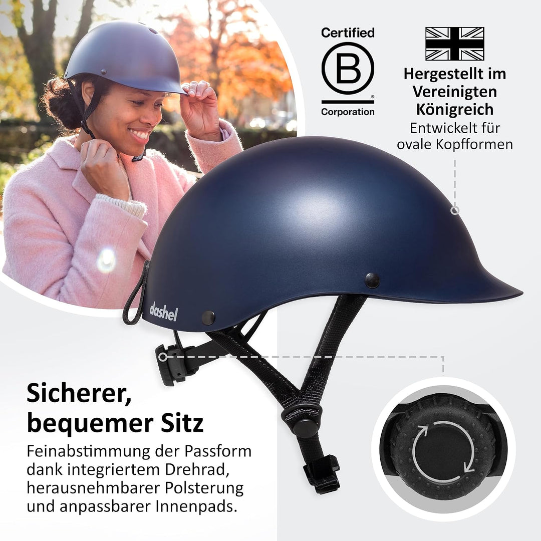 Dashel Recycle Fahrradhelm für Erwachsene – Made in UK, Leichter urbaner Helm für Damen &amp; Herren, CE