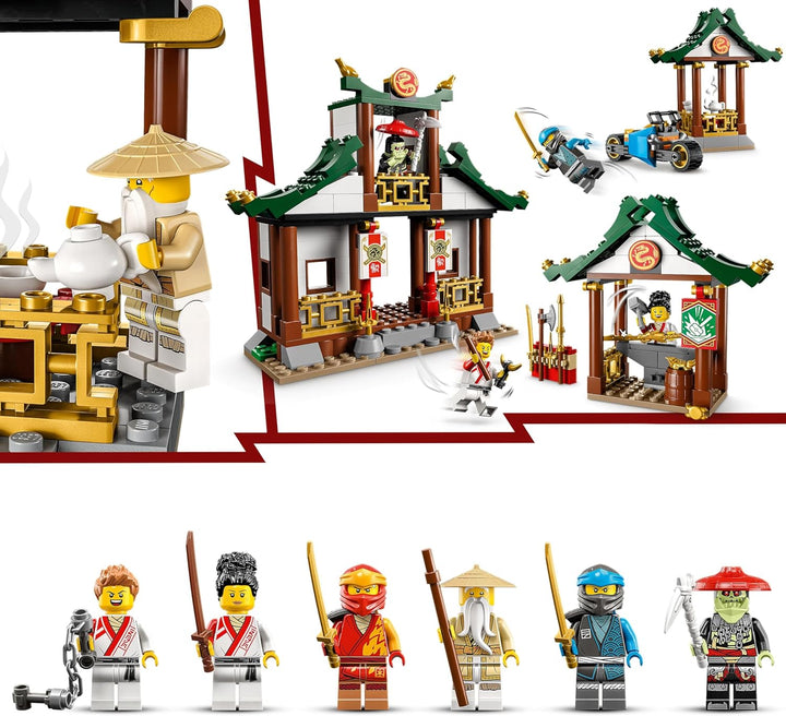 LEGO 71787 NINJAGO Kreative Ninja Steinebox, Spielzeug Aufbewahrungskiste mit Ninja-Auto und Motorra