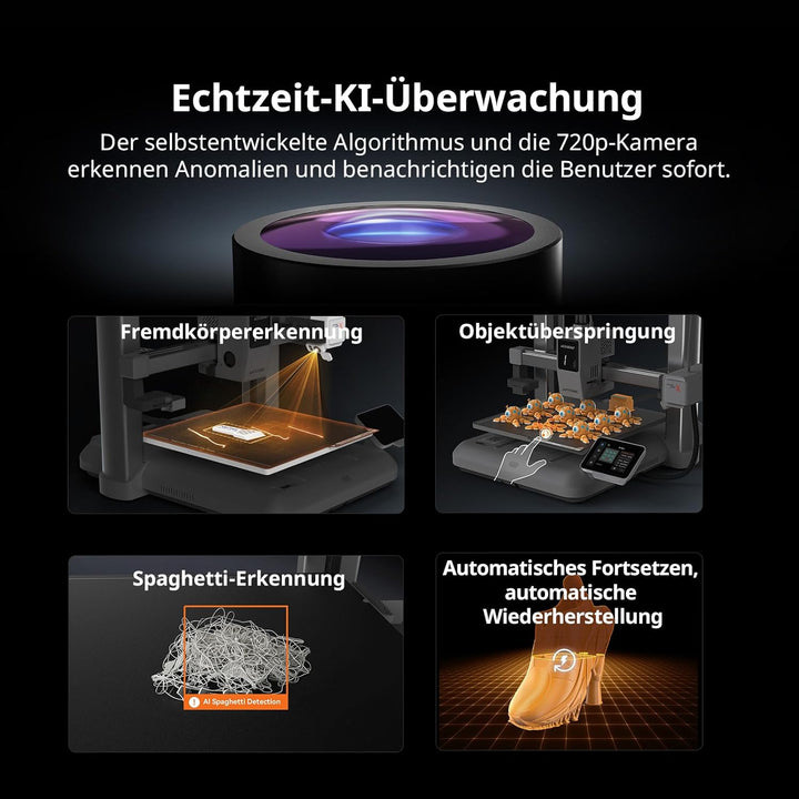 Anycubic Kobra X 3D Drucker Mehrfarbig, Weicher und Harter Multifilamentdruck, Verbesserte Auto Leve
