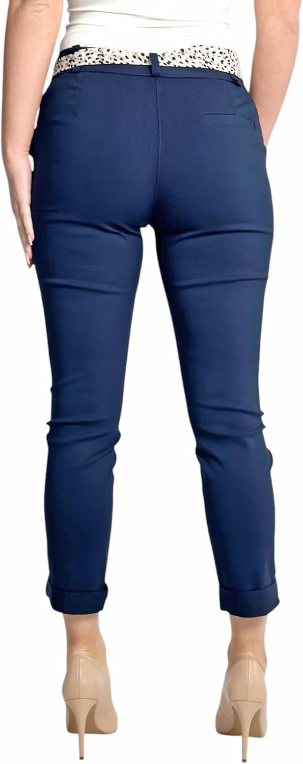 Mississhop Female Damen Stretch Klassische Chino Hose S Blau, M