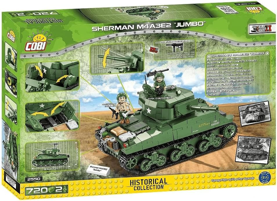 COBI 2550 Sherman M4A3E2 Jumbo, Historical Collection, World War II (WWII), Keine