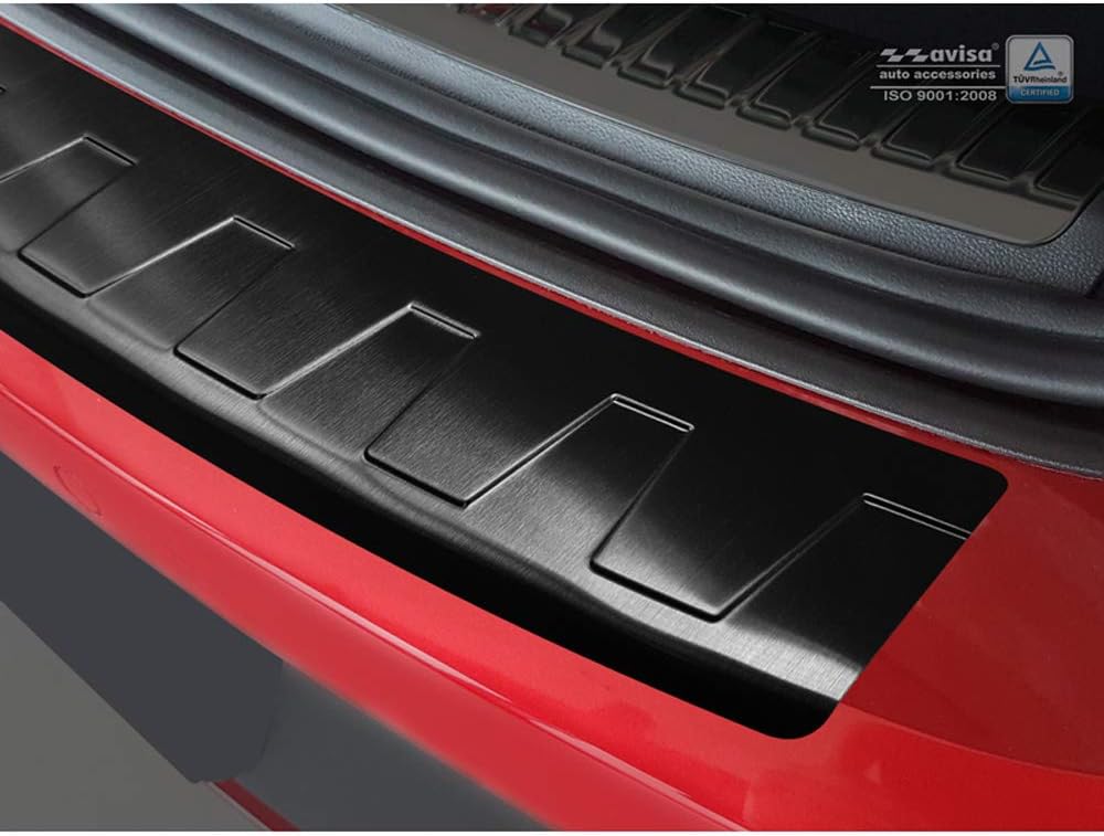 Avisa Schwarz Edelstahl Heckstossstangenschutz kompatibel mit Seat Leon (5F) ST 2013-2017 & 2017- 'R