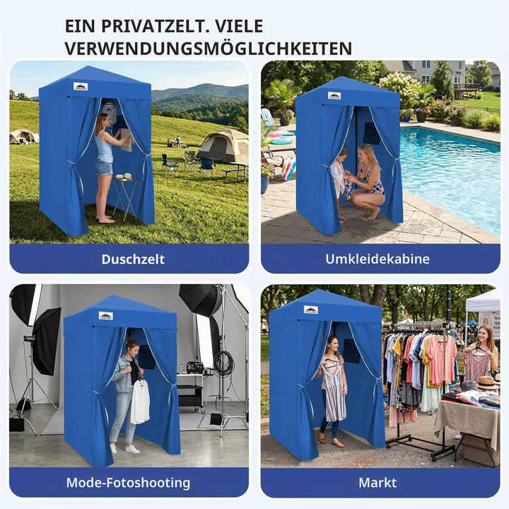 EAGLE PEAK Pop-up-Umkleidezelt 1,2 x 1,2 m, Blau, Blau