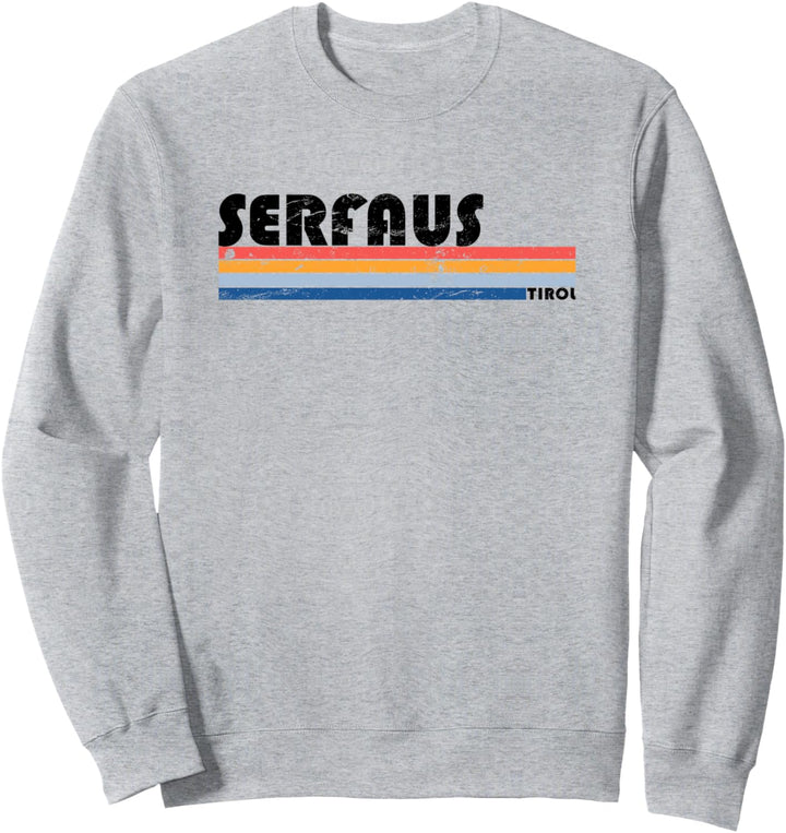 Serfaus Fiss Ladis Tirol Vintage Streifen Sweatshirt