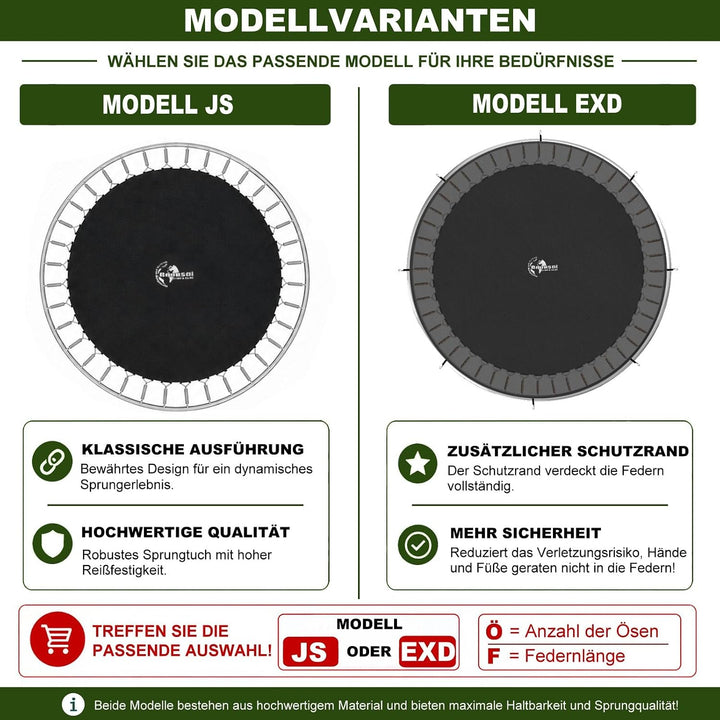 Baunsal® Trampolin Sprungtuch Ø 183 185 244 250 275 277 300 305 366 370 335 337 396 400 427 430 457