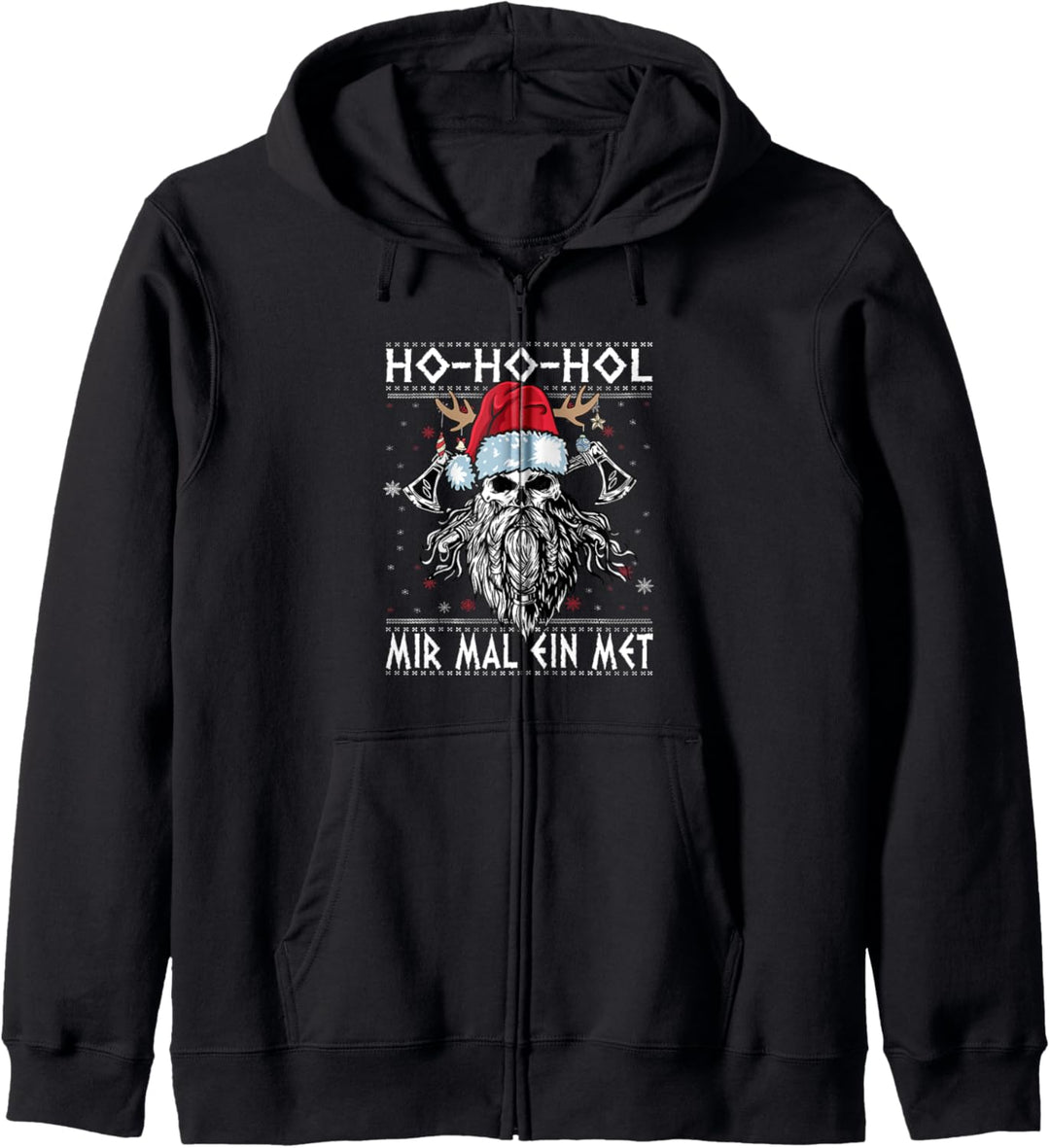 Ho Ho Hol Mir Mal Ein MET Ugly Christmas Wikinger Nordmänner Kapuzenjacke