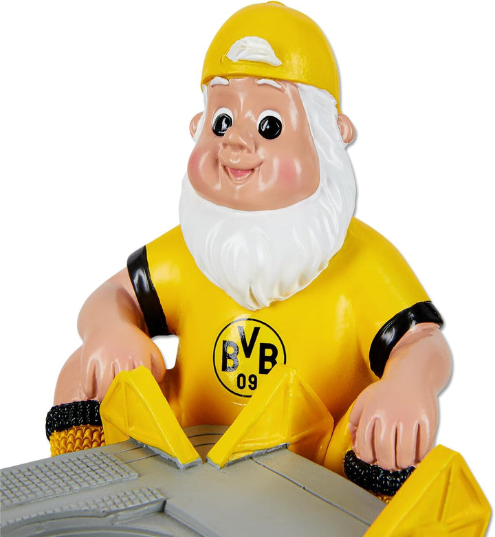 Borussia Dortmund BVB Gartenzwerg mit Stadion - Teelichthalter - 15x13x10,5 cm, Gelb