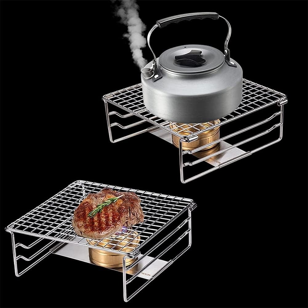 Myqqhbs Klappgrillrost Campinggrill Klappgrill Mini Outdoor Grillrost Edelstahl für Picknick Wandern