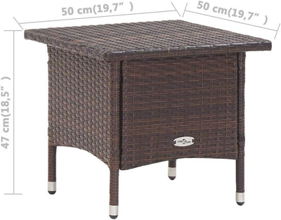 FIRBNUS 50x50x47 cm Beistelltisch Couchtisch Balkontisch Dining Table Kaffeetisch Witterungsbeständi