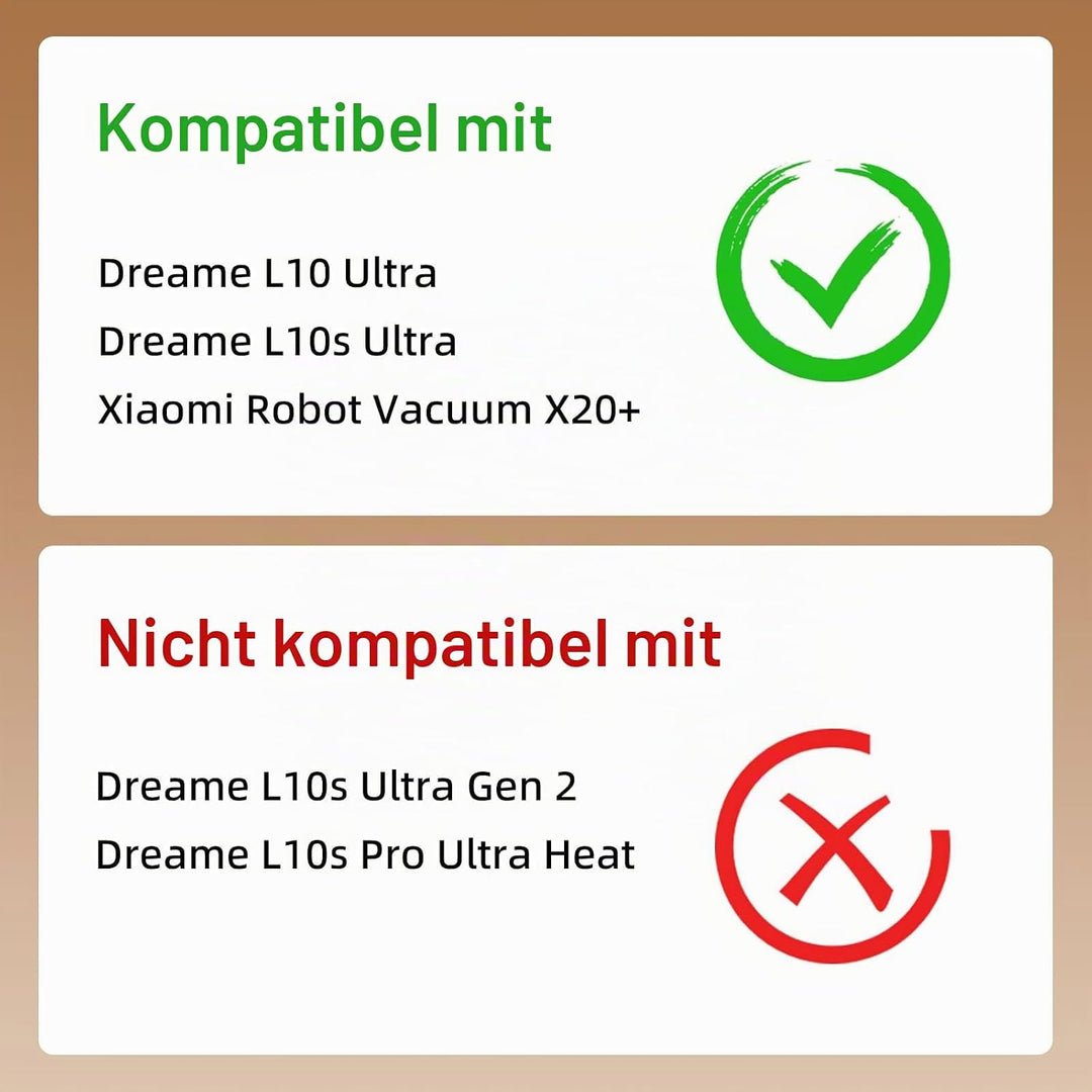 Liveryde Ersatzteile Kompatibel mit Dreame L10s Ultra / L10 Ultra, für Xiaomi Robot Vacuum X20+ Zube