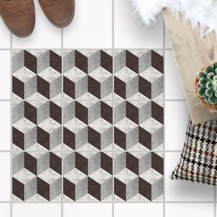 Fliesensticker - [ Fliesen Boden ] - Folie Sticker Aufkleber für Fliesen Boden - Bad oder Küche I Fl