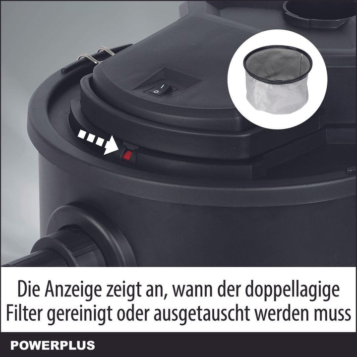 POWERPLUS Elektrische Aschesauger POWX308-1200W - 20L Auffangbehälter - Inkl. Zubehör - Inkl. Blasfu