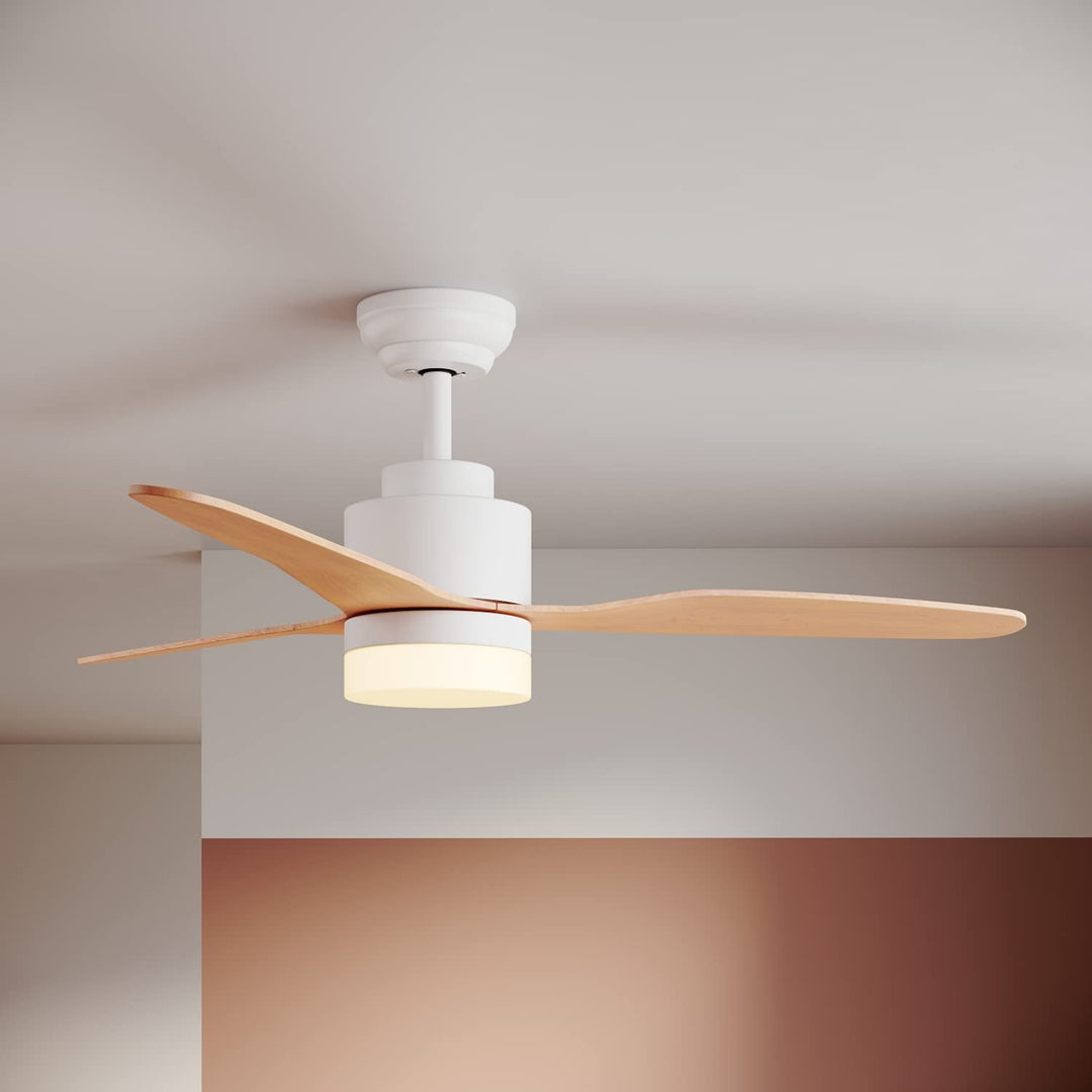 SONNI Deckenventilator mit Beleuchtung und Fernbedienung Leise in 3 Farbtemperatur 119cm Weiss und H