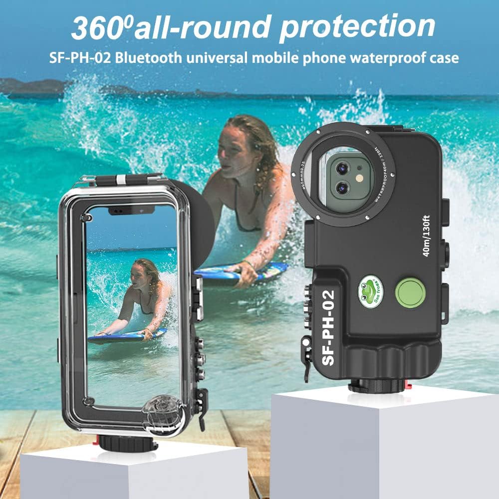 Sea frogs Waterproof Case, 130ft/40m Underwater Full Sealed Cover Snowproof Shockproof Dirtproof IPX