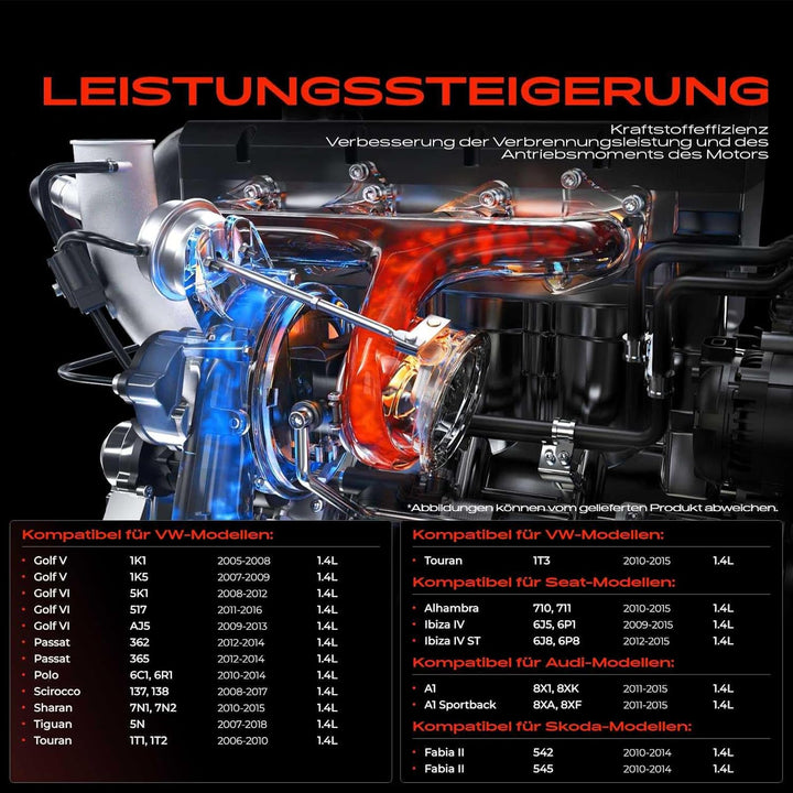 Frankberg Turbolader Kompatibel mit Golf Plus 1.4L 2006-2013 Golf V 1.4L 2005-2008 Golf VI 1.4L 2008