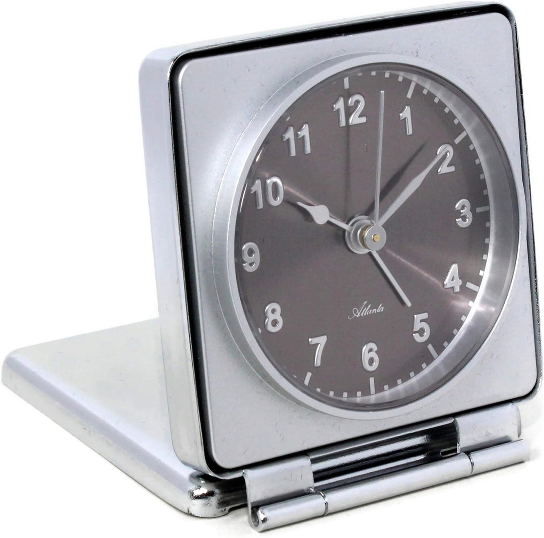 Atlanta Reisewecker Klappbar Analog Quarz Metallgehäuse Klappwecker Braun 1116-3
