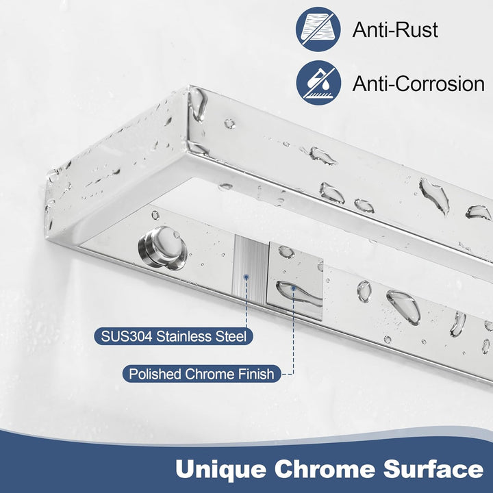 SAYAYO Handtuchhalter Ohne Bohren 40CM Handtuchstange Ohne Bohren Selbstklebend oder Zum Bohren Poli