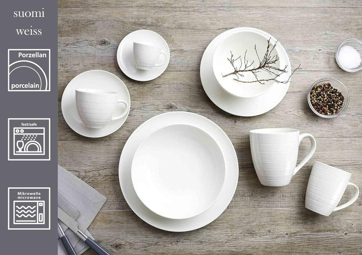 Ritzenhoff & Breker Suomi Suomi Suppenteller 4er Set, 20 cm, Tiefe Teller mit feinen & ausgeprägten