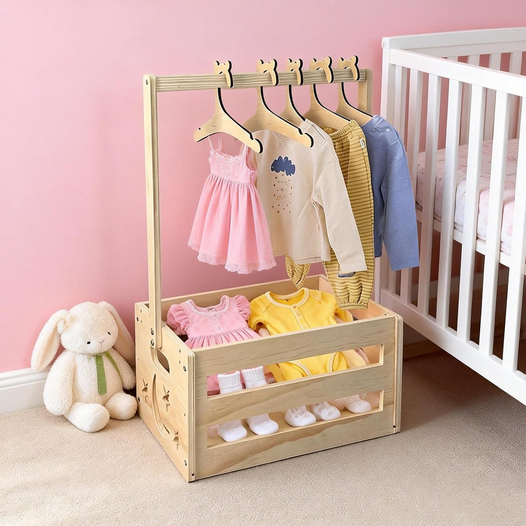 Holz Baby Geschenk Korb mit Griff: Holz Babyparty Kiste Kleiderschrank, Baby Aufbewahrungskorb, Baby