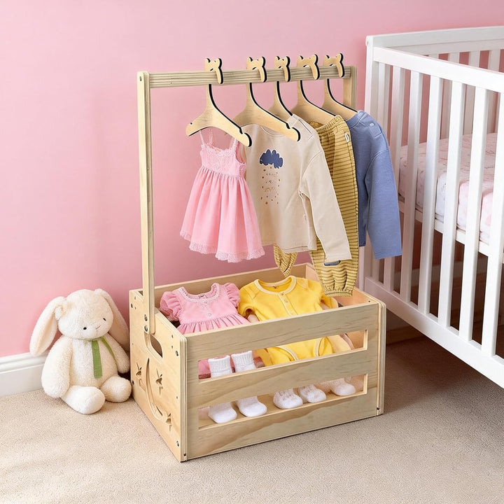 Holz Baby Geschenk Korb mit Griff: Holz Babyparty Kiste Kleiderschrank, Baby Aufbewahrungskorb, Baby