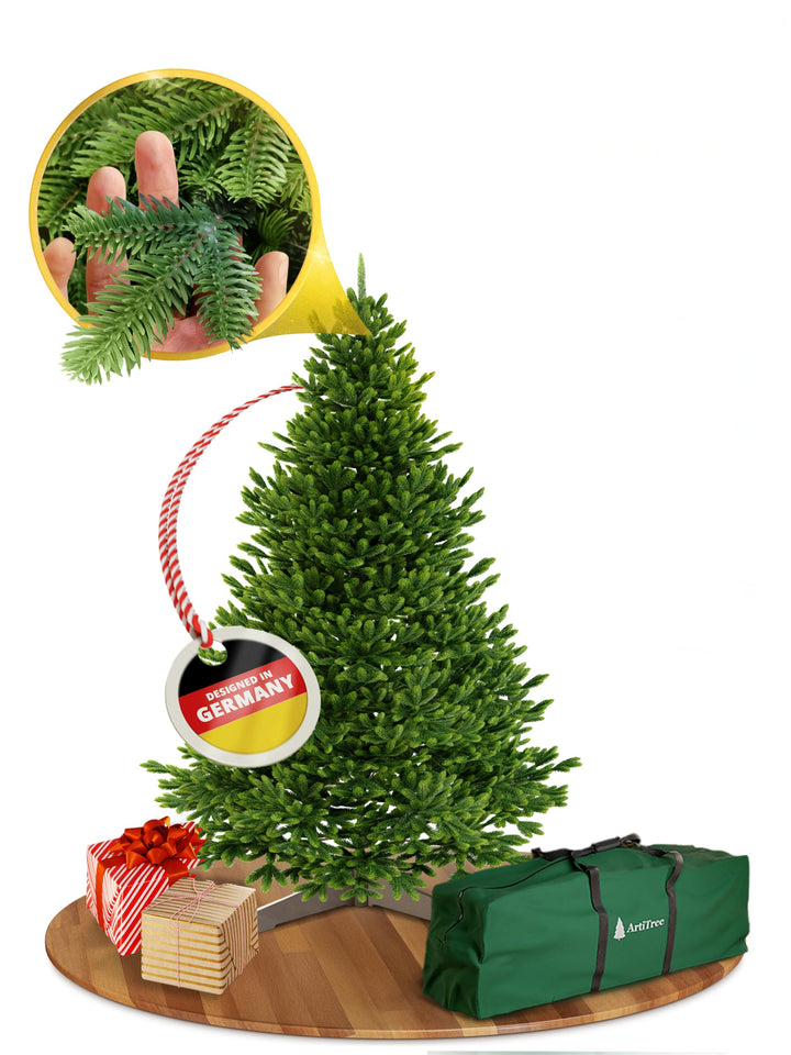 Weihnachtsbaum künstlich [100% Spritzguss] - Naturgetreuer Tannenbaum mit Stabiler Spitze | Premium