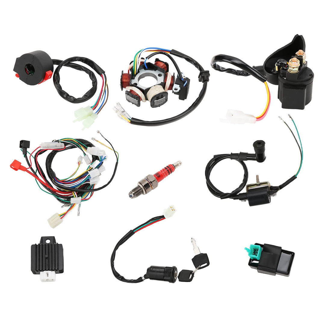 Aramox Quad Kabelbaum Elektrik Statorspule CDI Kabelbaum Set Ersatz für 50 Cc 70 Cc 90 Cc 110 Cc 125