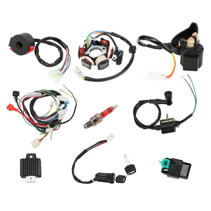 Aramox Quad Kabelbaum Elektrik Statorspule CDI Kabelbaum Set Ersatz für 50 Cc 70 Cc 90 Cc 110 Cc 125