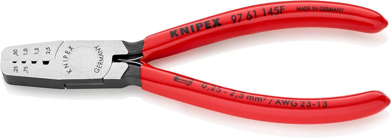 Knipex Crimpzange für Aderendhülsen mit Kunststoff überzogen 145 mm 97 61 145 F