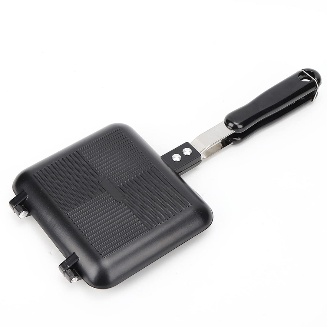16 x 14 cm quadratische Bratpfanne Doppelseitiger Sandwichmaker Antihaft Kochpfanne Pfannkuchenpfann