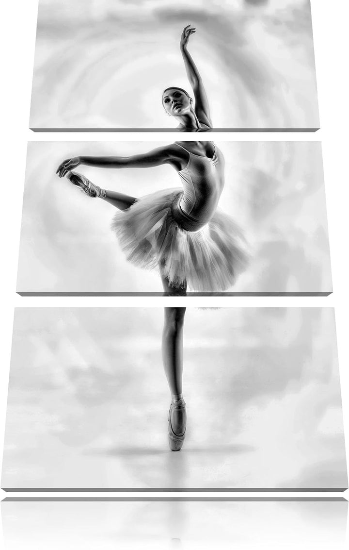 Pixxprint Ästhetische Ballerina als Leinwandbild/Grösse: 3 Teilig (120x80 cm) cm/Wandbild/Kunstdruck