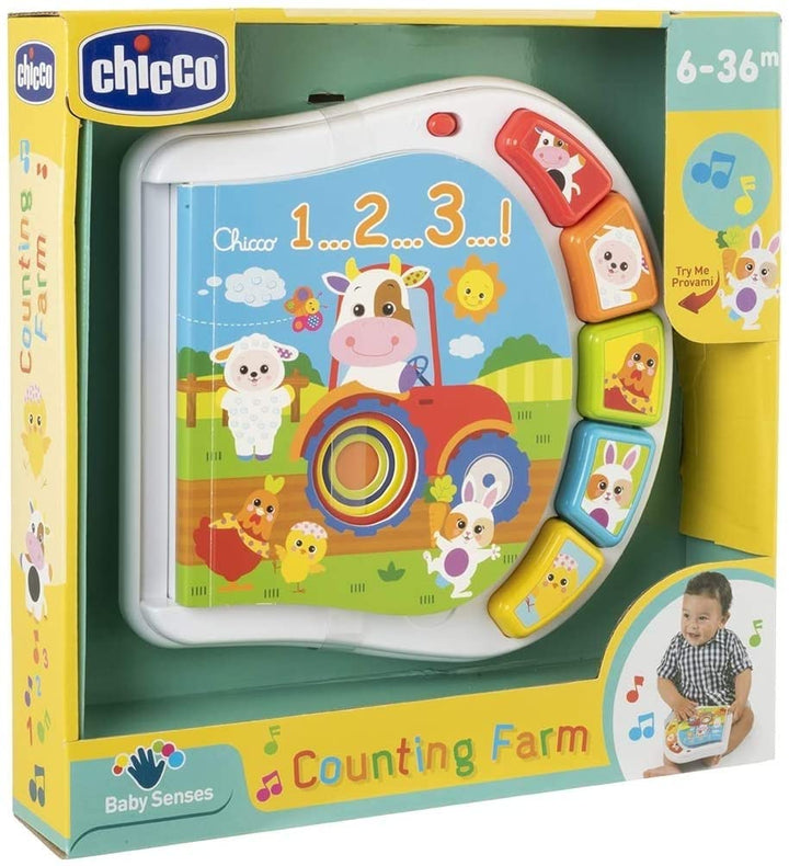 Chicco 00009778000000 EL Libro Los Animales De La Granja Zahlen FARMBUCH, Mehrfarbig