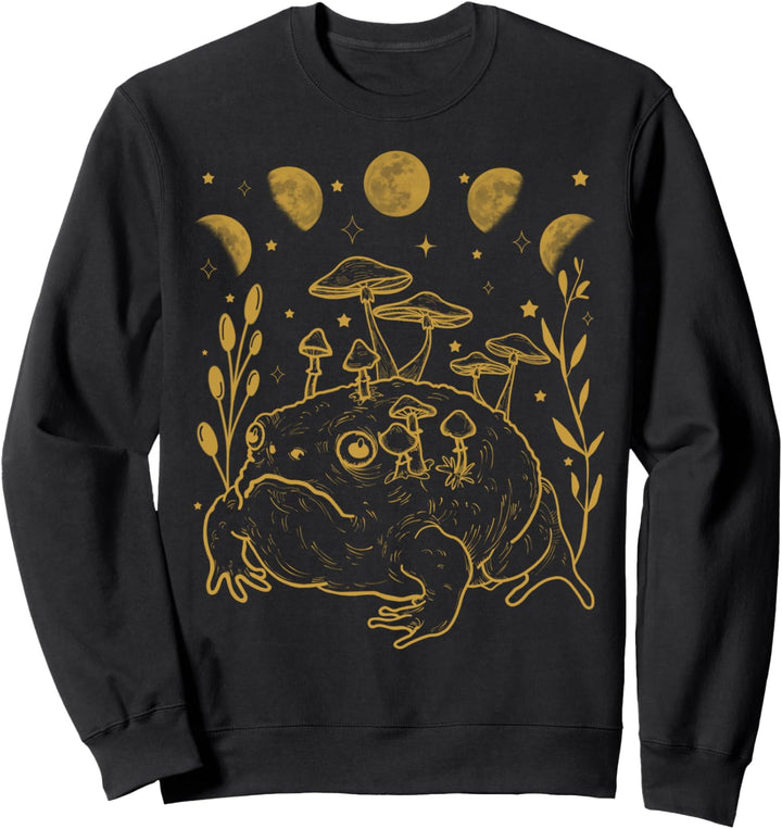 Dark Academia Moon Witchy Goblincore Ästhetischer Frosch Sweatshirt