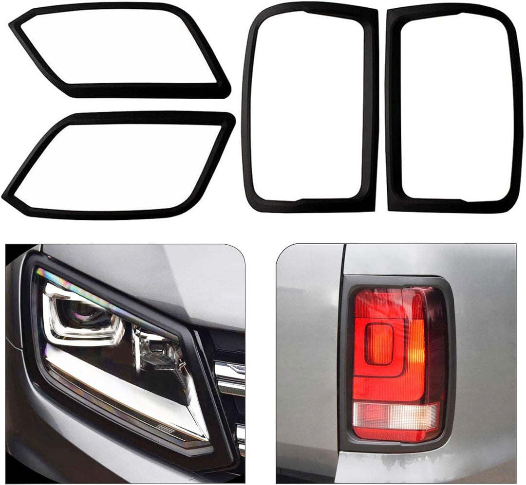 JHCHAN Heckscheinwerferabdeckung, Vorder- und Rücklicht-Set, Aussenschutzverkleidung für VW Amarok 2