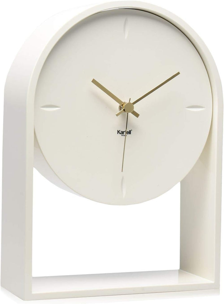 Kartell Air du Temps Tischuhr, Plastik, Weiss, 21.5 x 8 x 30 cm, Weiss