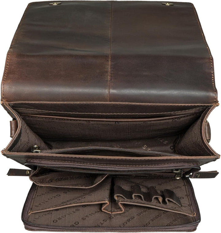 STILORD "Oxford Vintage Umhängetasche Leder Herren für 13 Zoll Tablet MacBooks und iPad Schultertasc