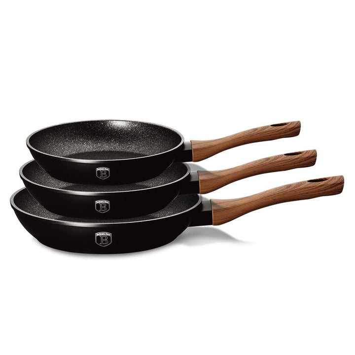 Berlingerhaus Bratpfannen-Set 3-tlg. Ebenholz Klein Schwarz, Klein Schwarz