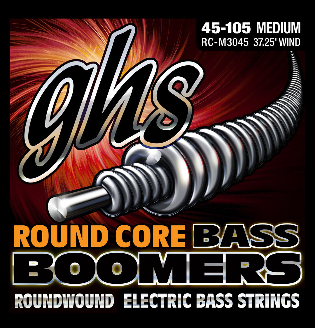 GHS Round Core Bass Boomers - RC-M3045 - Bass String Set, 4-String, Medium, .045-.105