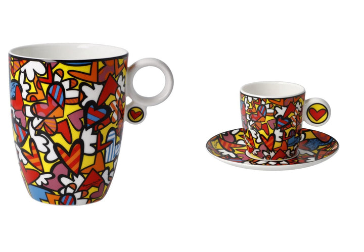 CREAFLOR HOME 2er Set Espressotasse & Kaffeebecher Romero Britto All WE Need is Love Goebel