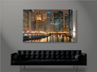 islandburner Bild Bilder auf Leinwand Chicago 1p XXL Poster Leinwandbild Wandbild Art up Your Life ®