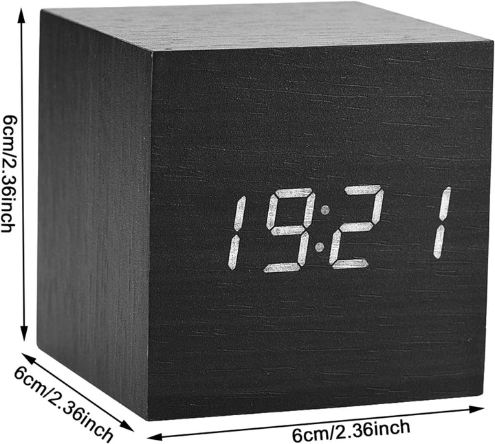 Digitale LED-Uhr, Digitaler Holzwecker, Digitaler Wecker Tischuhr mit Sprachsteuerungsfunktion für S
