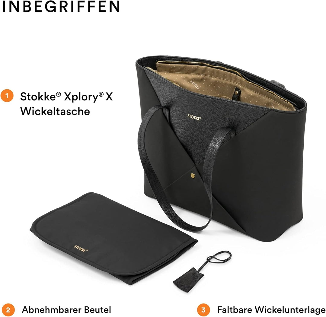 Stokke Xplory X Wickeltasche – Trageoption als Schultertasche oder Rucksack – Inklusive faltbarer Wi