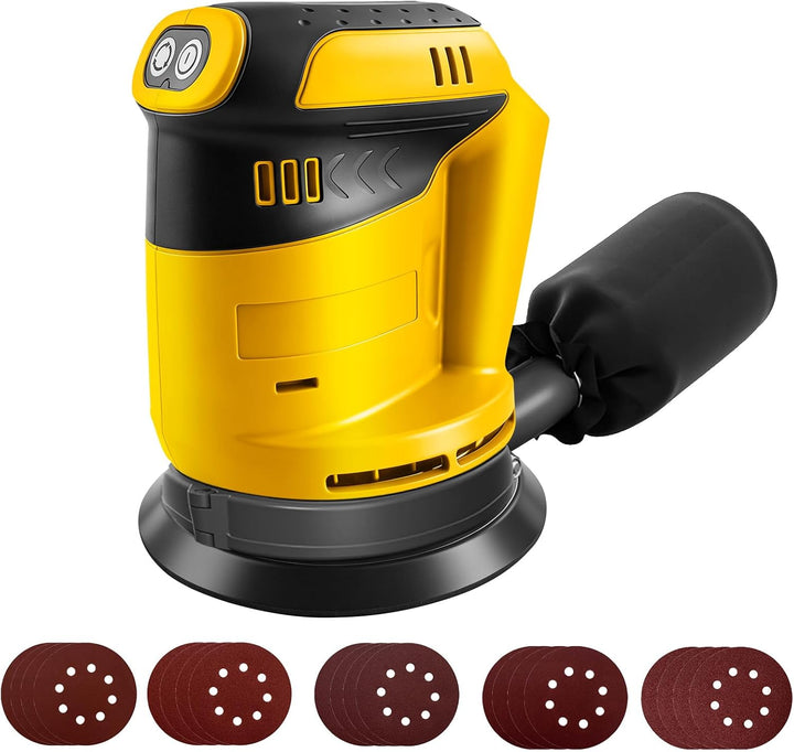 Roadtime Exzenterschleifer für DeWalt 20V Akku(no Akku),125mm Schleifmaschine 20,000 U/min, 3 Geschw