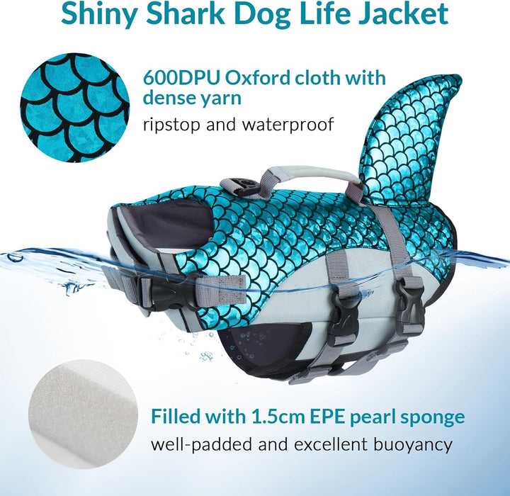 Rettungsweste für Hunde, Hundschwimmweste Verstellbare Sicherheitsjacke für Hundeflotation Hai Siche