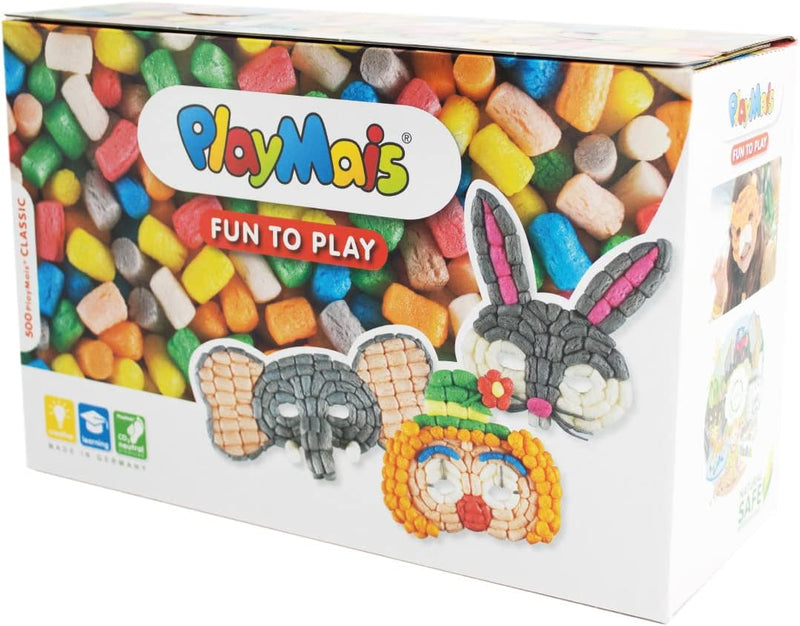 PlayMais FUN TO PLAY Masks Bastel-Set für Kinder ab 3 Jahren | Motorik-Spielzeug mit 500 Stück und 6