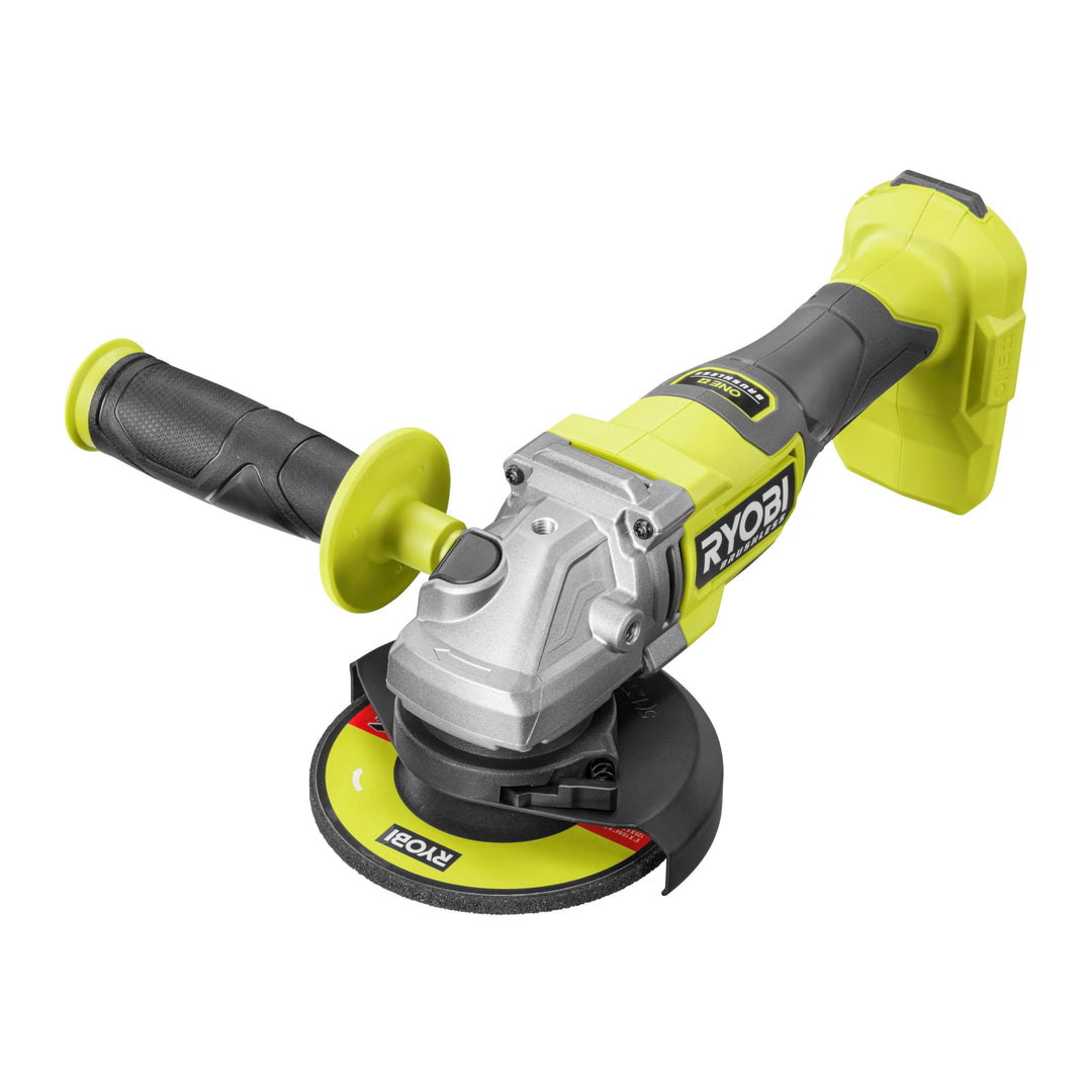 RYOBI 18 V ONE+ Brushless Akku-Winkelschleifer RAG18BL-0, 125mm Scheibendurchmesser, werkzeuglose Sc